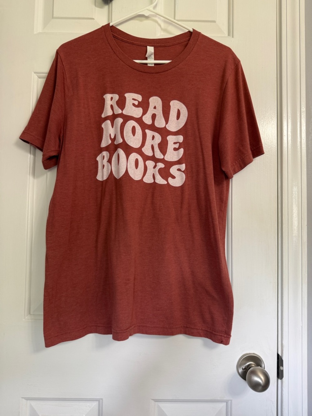 Read More Books Graphic Tee - Rust Red with White Print